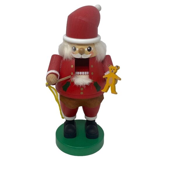 Richard Glasser Erzgebirgische Germany Wood Nutcracker Santa With Bear 8” - Picture 4 of 8